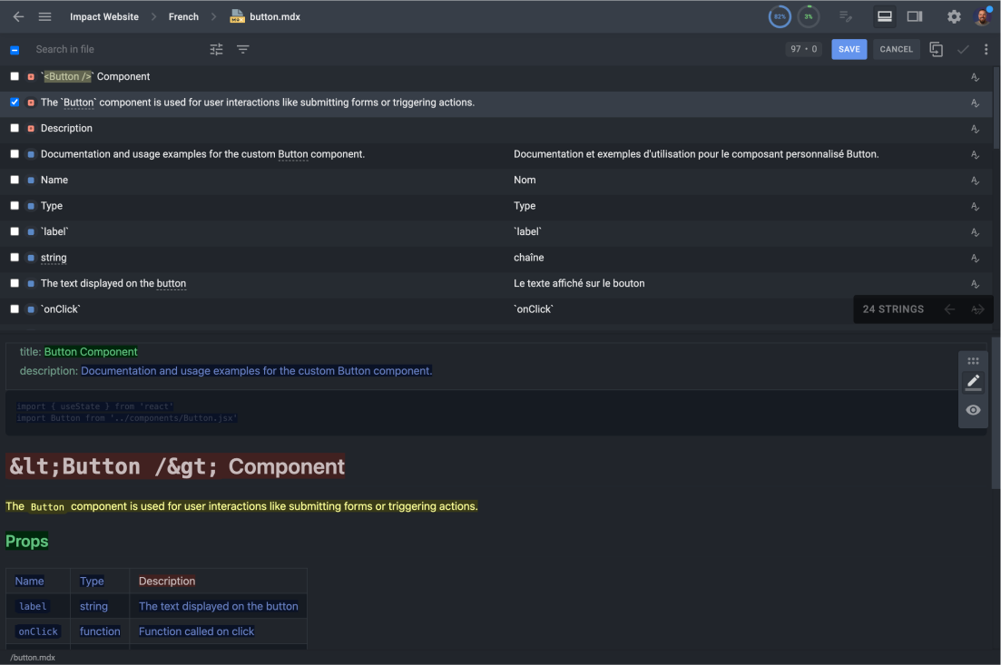 Crowdin WYSIWYG preview